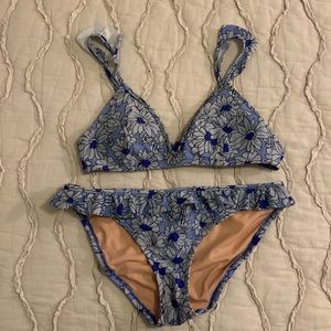 J. Crew blue floral bikini